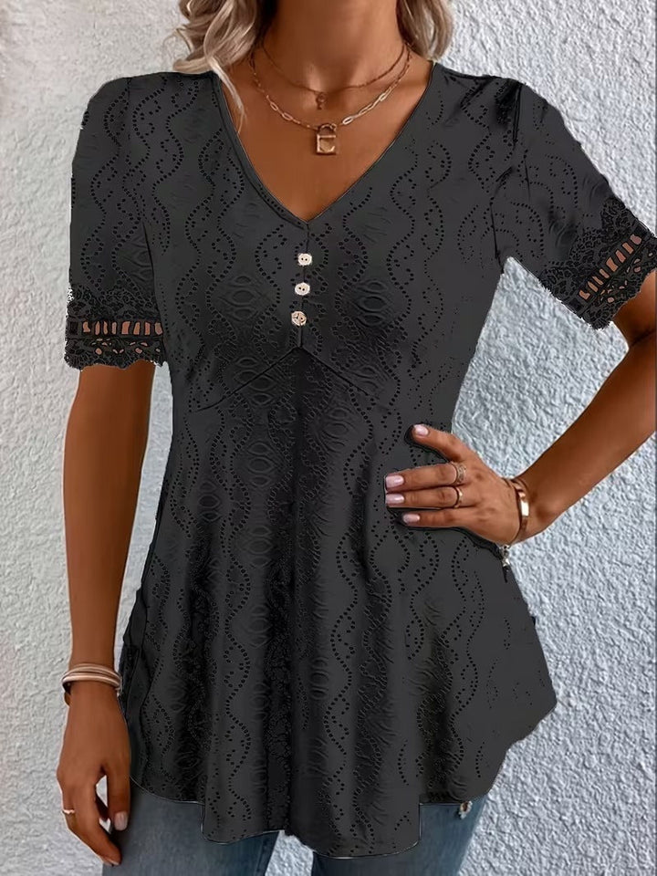 Meridia - Bluse mit sanftem V-Ausschnitt