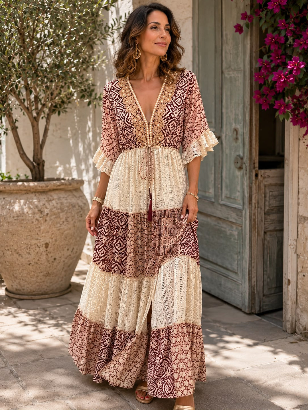 Faustine - Spitzen-Maxikleid mit weicher Haptik