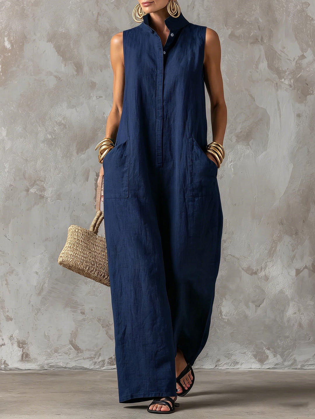 Ondine - Luftiger, ärmelloser Jumpsuit