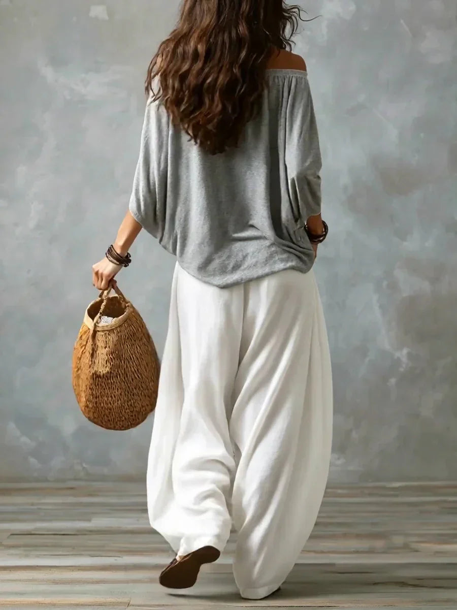 Ottavia - Zweiteiler mit Carmen-Top im Boho-Stil und Haremshose
