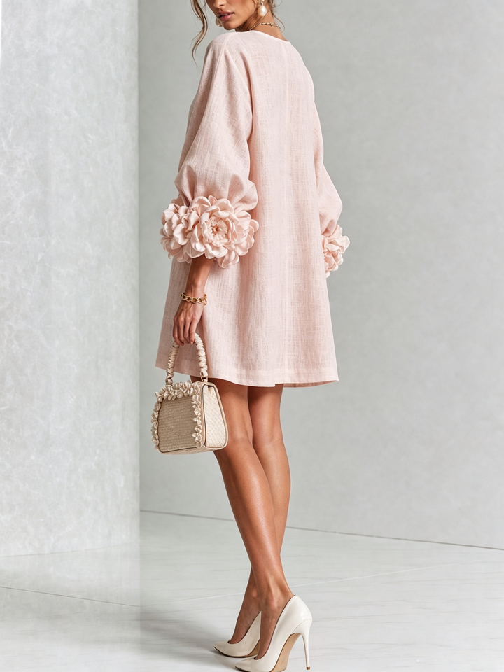 Elovienne - Strukturiertes Minikleid aus Leinen