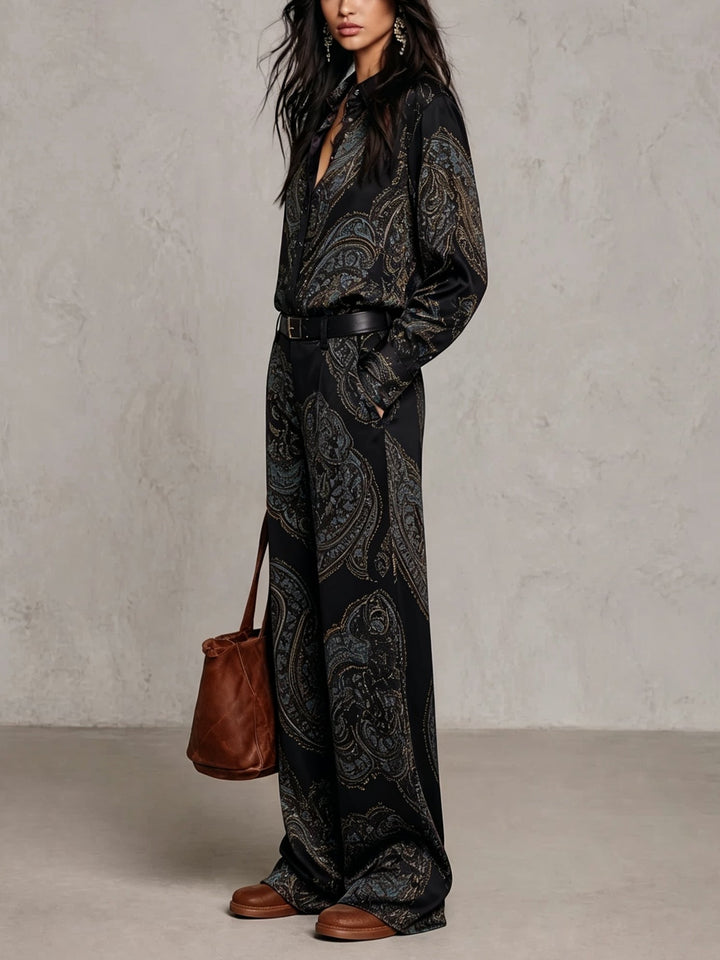 Lorelei - Seidiges Paisley-Zweiteiler-Set