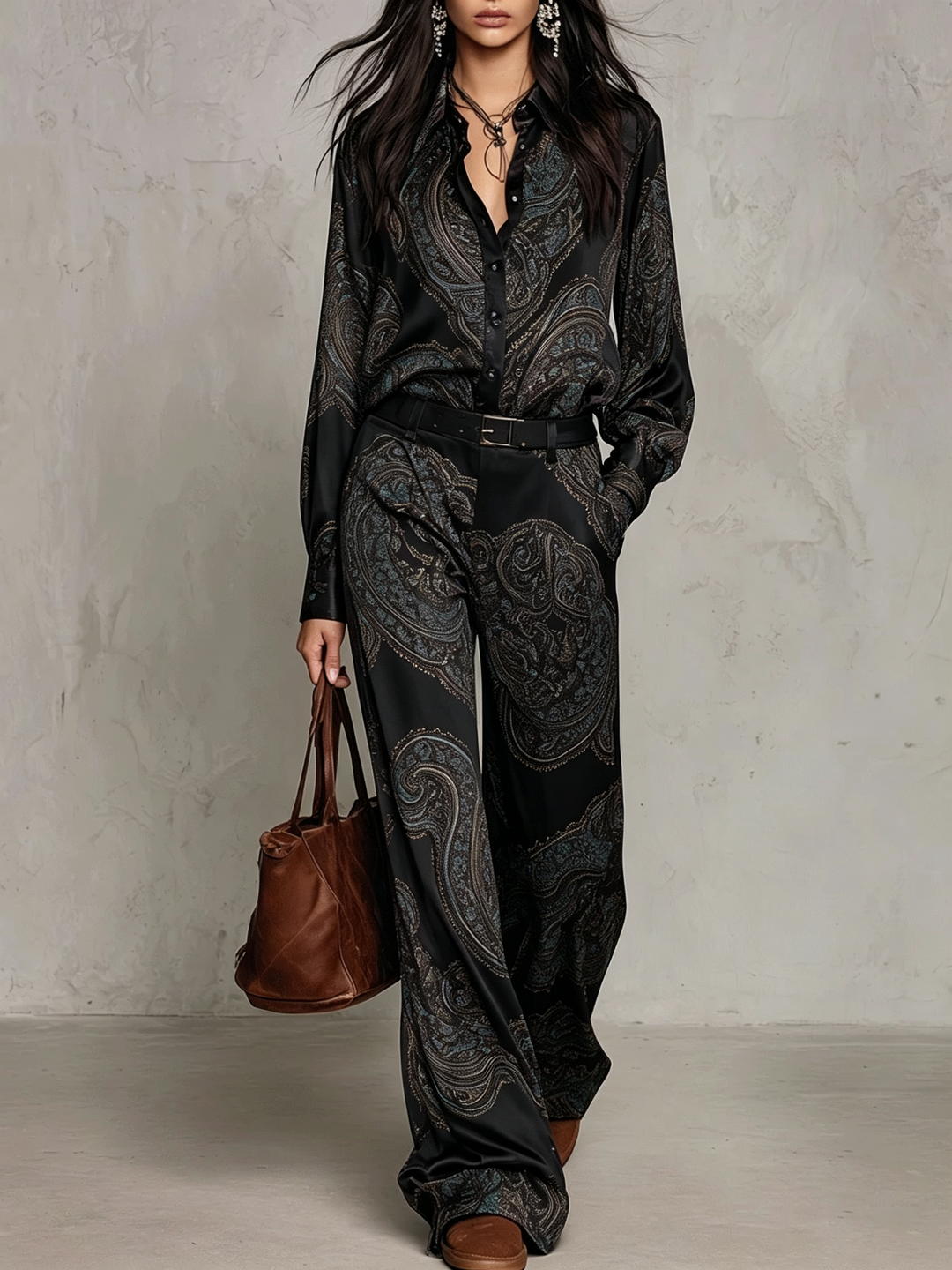 Lorelei - Seidiges Paisley-Zweiteiler-Set