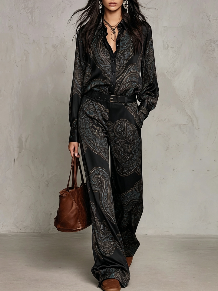 Lorelei - Seidiges Paisley-Zweiteiler-Set