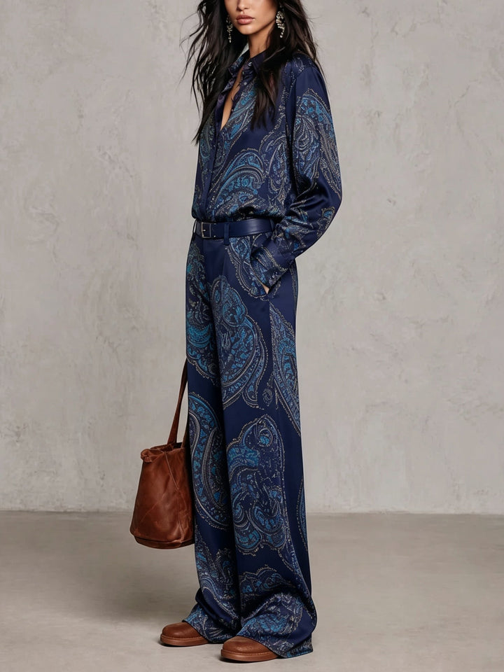 Lorelei - Seidiges Paisley-Zweiteiler-Set