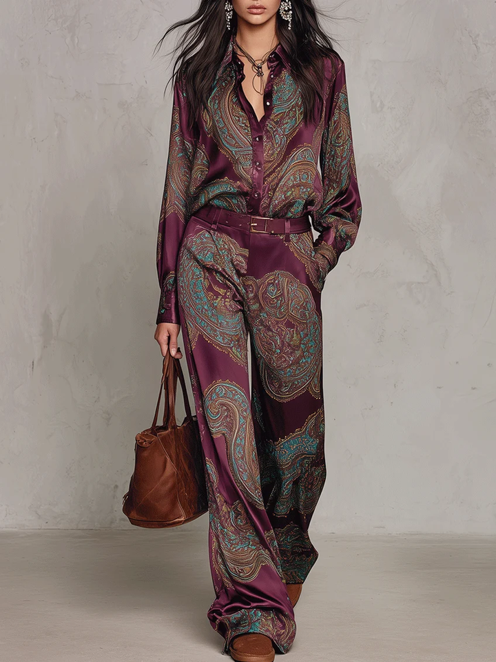 Lorelei - Seidiges Paisley-Zweiteiler-Set