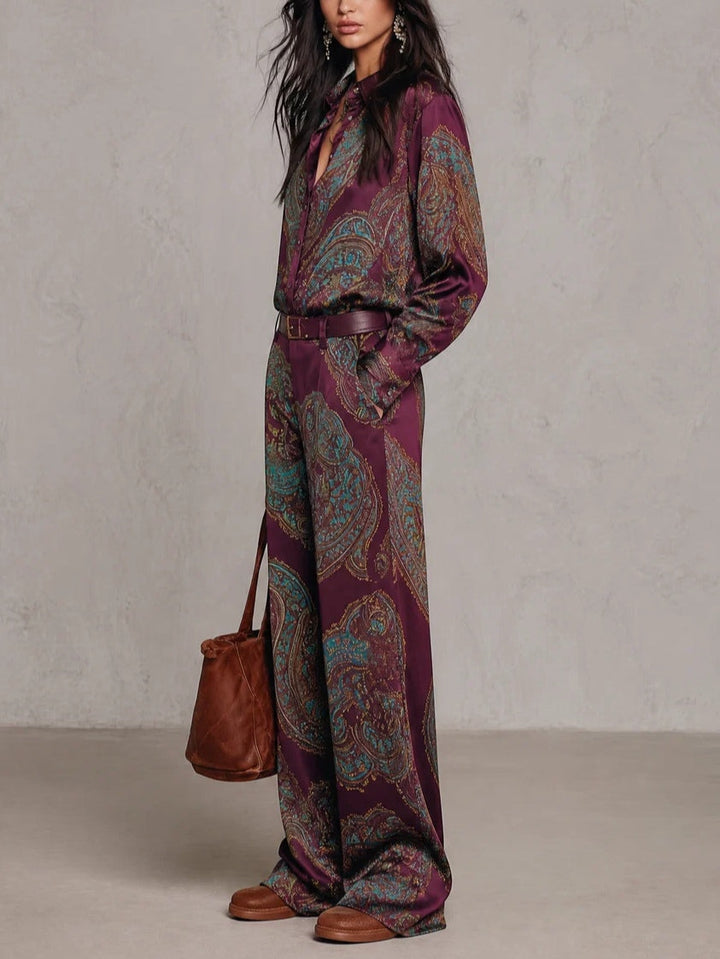 Lorelei - Seidiges Paisley-Zweiteiler-Set
