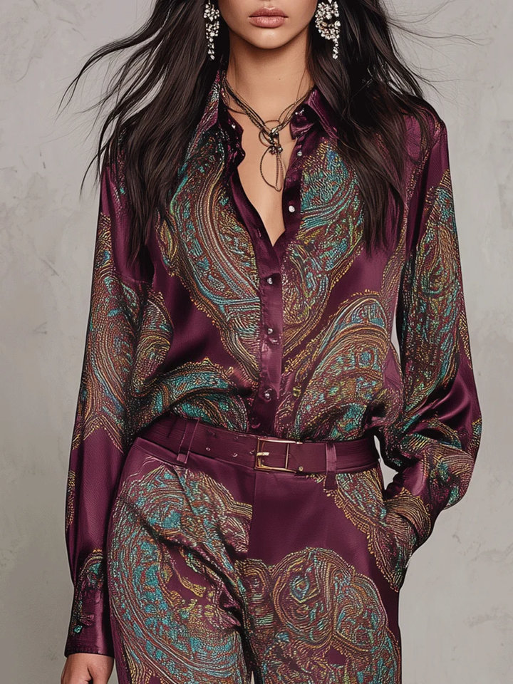 Lorelei - Seidiges Paisley-Zweiteiler-Set