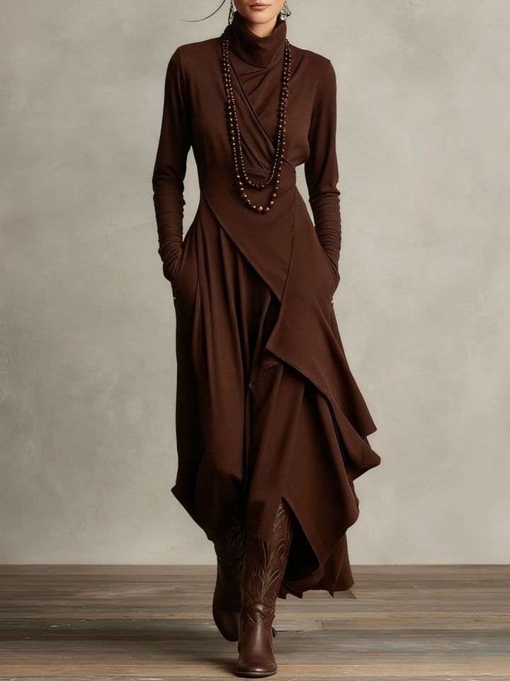 Celenora - Soft-Touch-Maxikleid mit Stehkragen