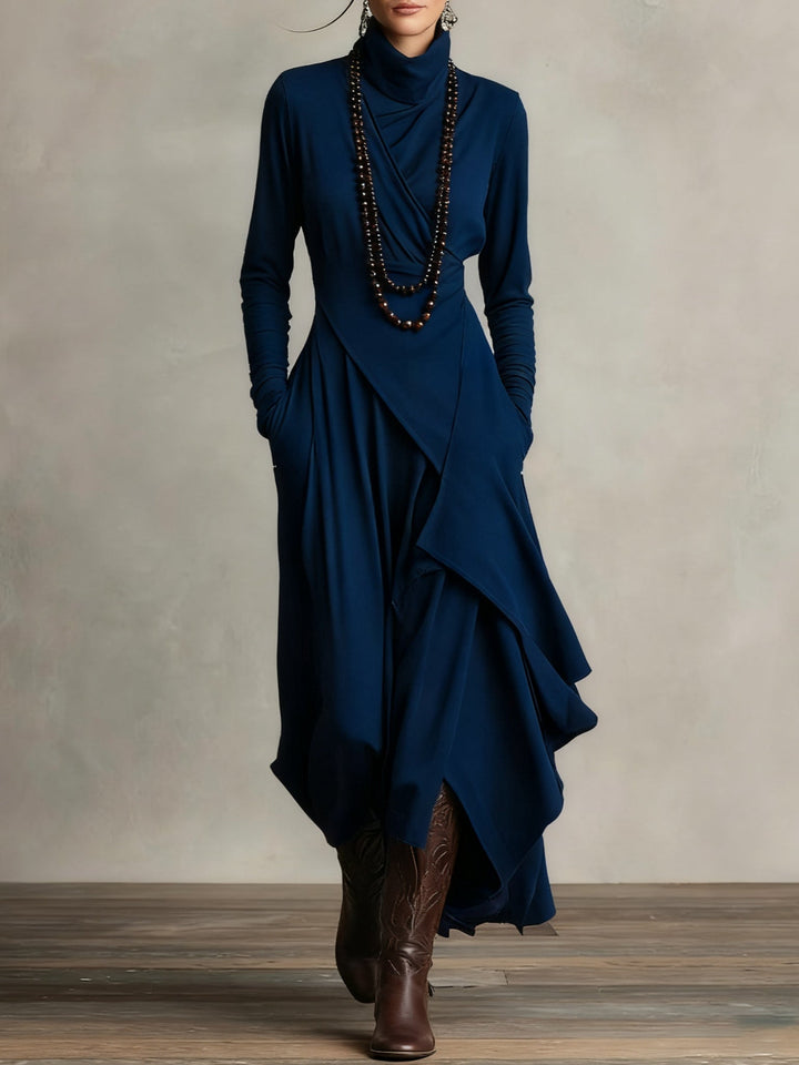 Celenora - Soft-Touch-Maxikleid mit Stehkragen