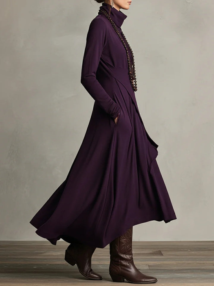 Celenora - Soft-Touch-Maxikleid mit Stehkragen