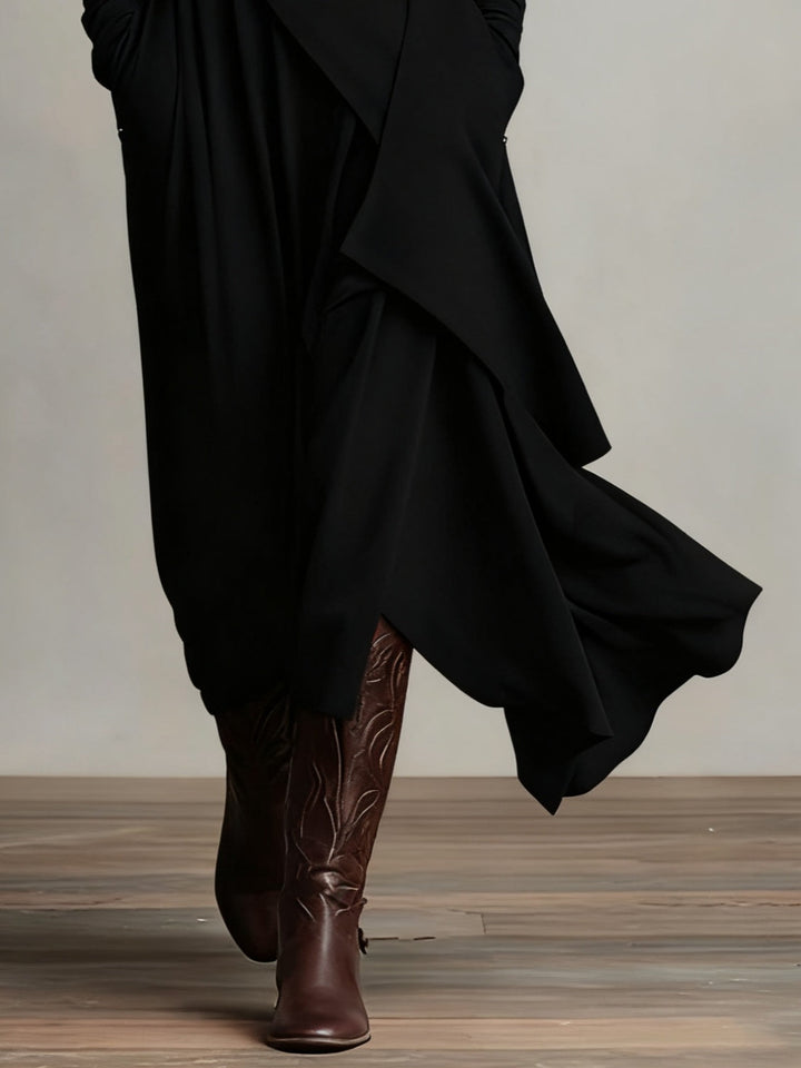 Celenora - Soft-Touch-Maxikleid mit Stehkragen
