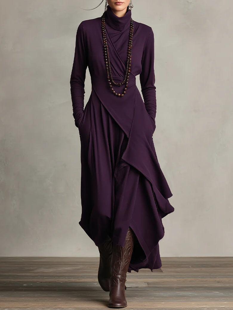 Celenora - Soft-Touch-Maxikleid mit Stehkragen