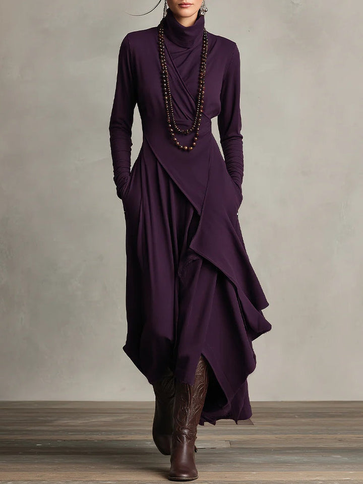 Celenora - Soft-Touch-Maxikleid mit Stehkragen
