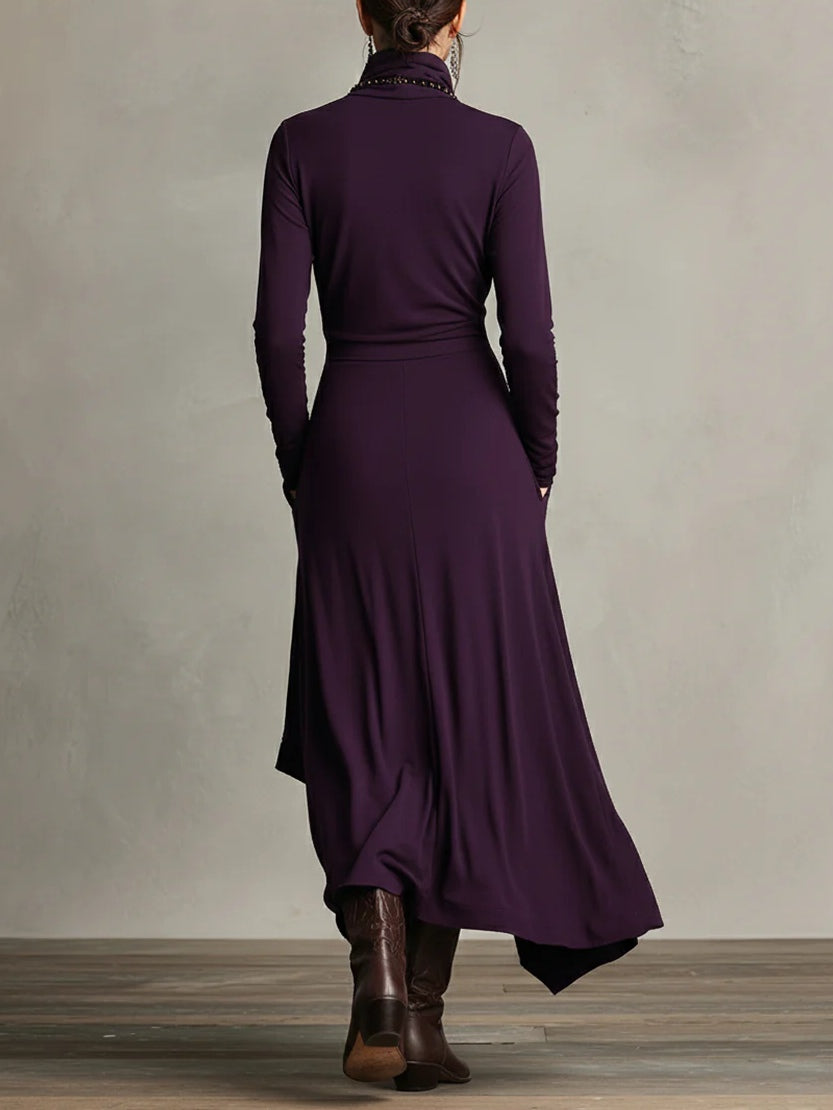 Celenora - Soft-Touch-Maxikleid mit Stehkragen