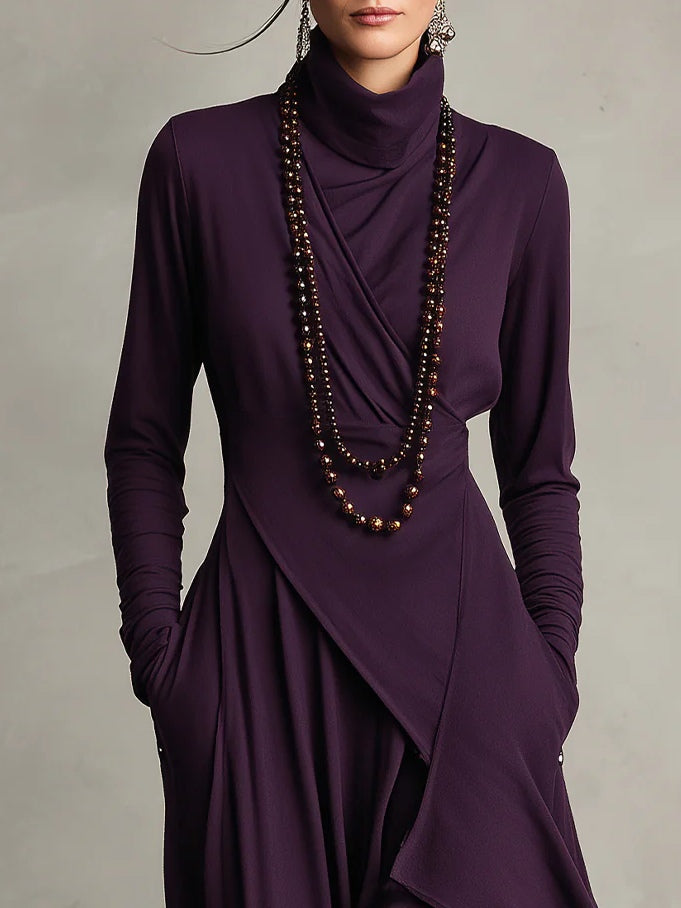Celenora - Soft-Touch-Maxikleid mit Stehkragen