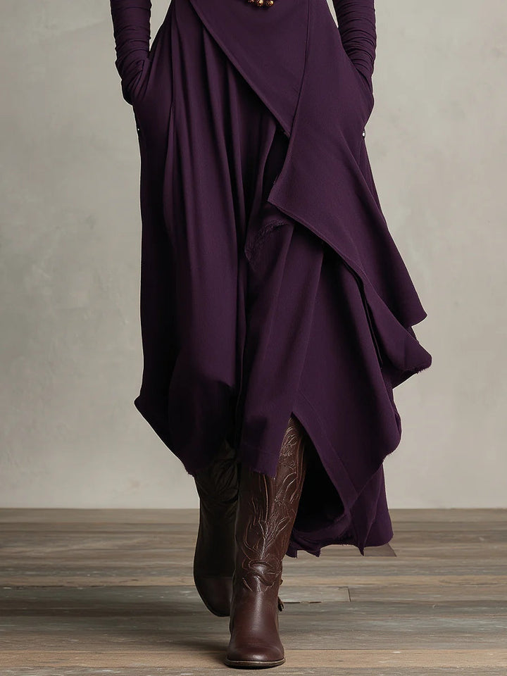 Celenora - Soft-Touch-Maxikleid mit Stehkragen