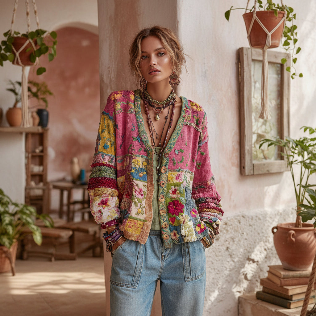 Galissa - Soft-Touch-Strickjacke mit V-Ausschnitt