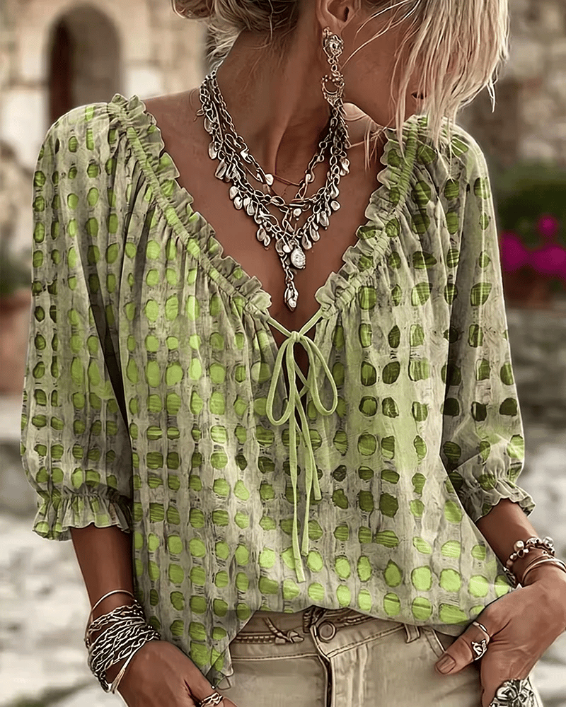 Araminta - Bluse mit V-Ausschnitt und Soft-Touch
