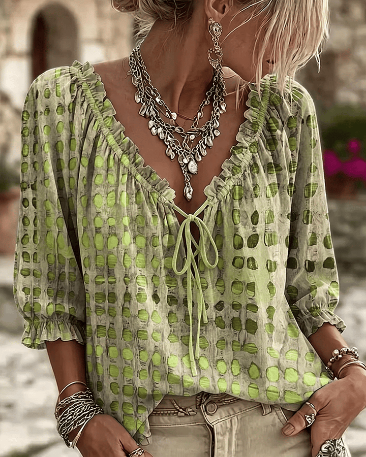 Araminta - Bluse mit V-Ausschnitt und Soft-Touch