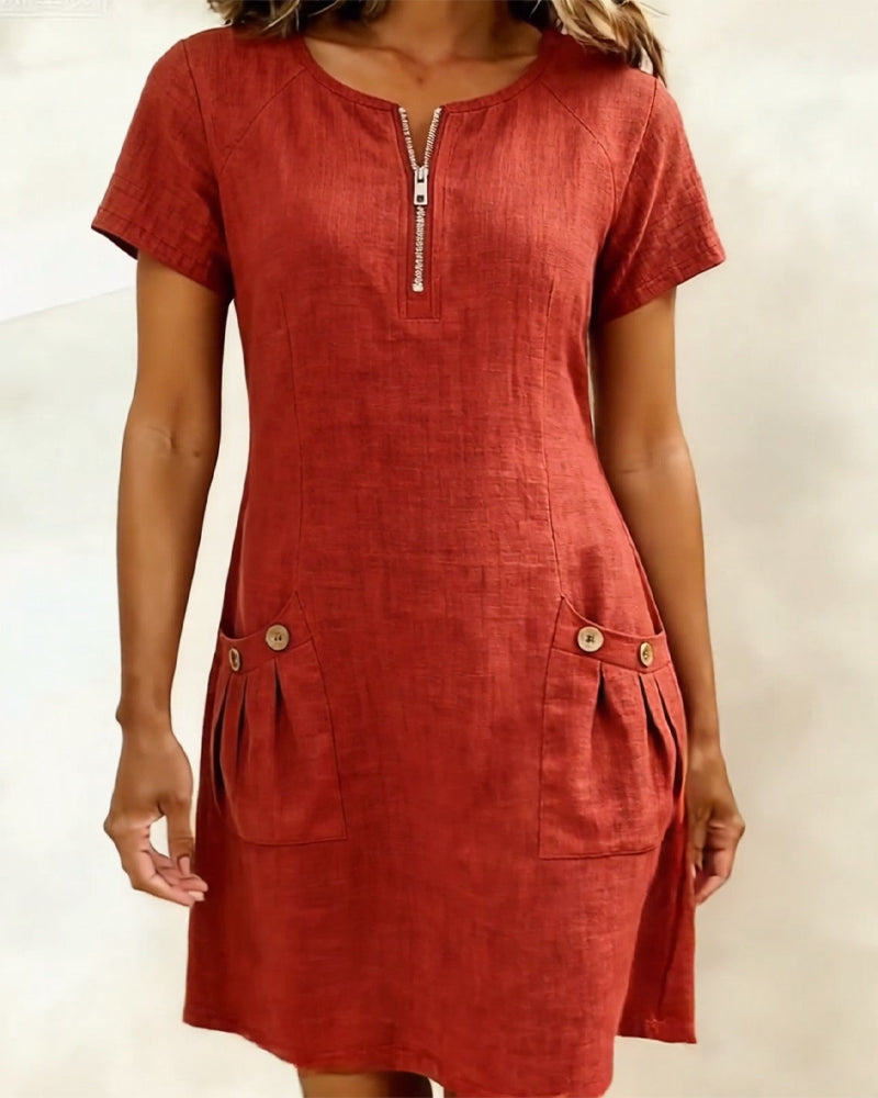 Dariae - A-Linien-Kleid aus Leinenmix