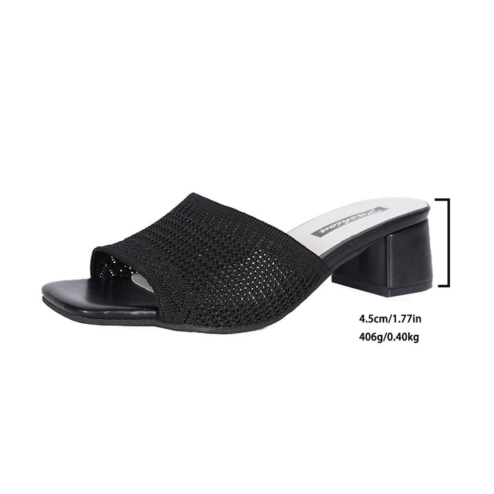 Haisley - Strick-Riemchensandalen mit Blockabsatz und offener Zehenpartie