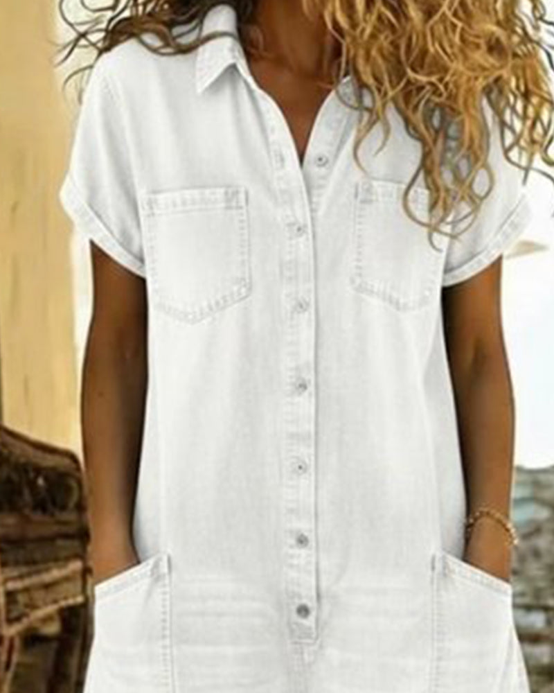 Ysmeria - Denim-Jumpsuit mit Knopfleiste vorn
