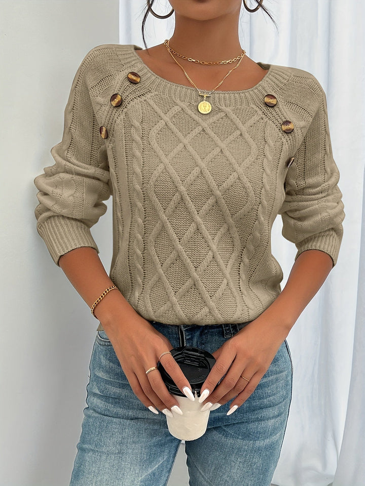 Rosabelle - Strukturierter Pullover mit Knopfdetails
