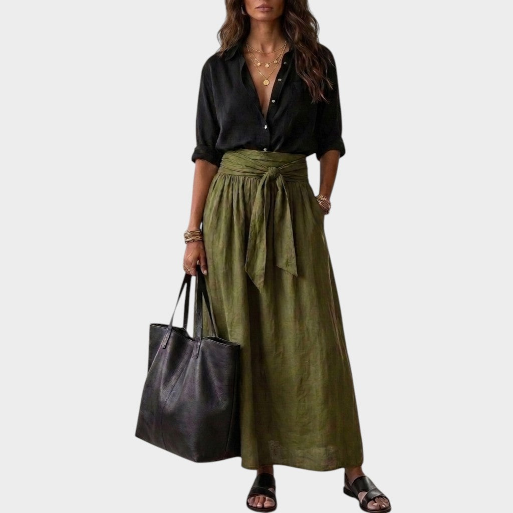 Salome - Set aus locker geschnittener Bluse und Midirock