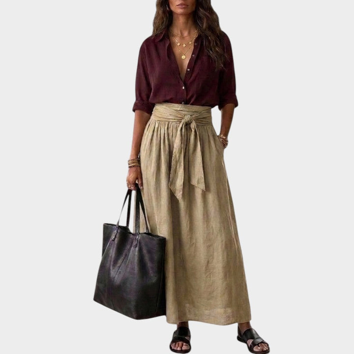 Salome - Set aus locker geschnittener Bluse und Midirock