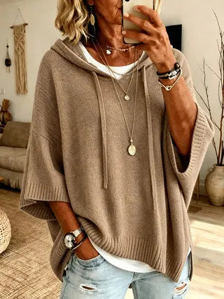 Celandria - Soft-Touch Oversized-Kurzarm-Hoodie