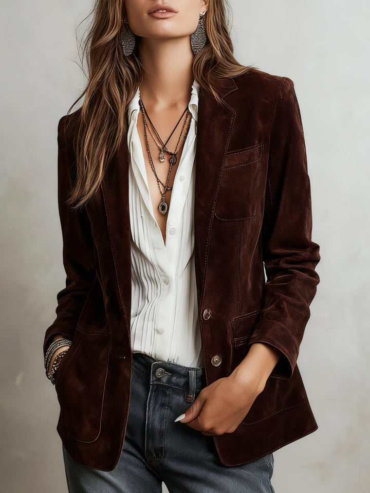 Mirevalle - Maßgeschneiderter Wildlederblazer im Vintage-Stil