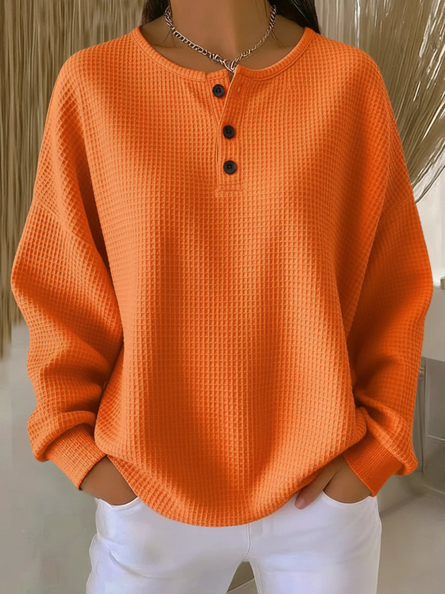 Carabelle - Strukturiertes Henley-Sweatshirt