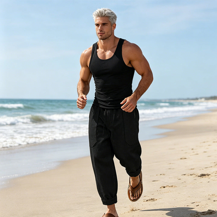 Halston - Relaxed-Fit-Hose aus Leinenmischung