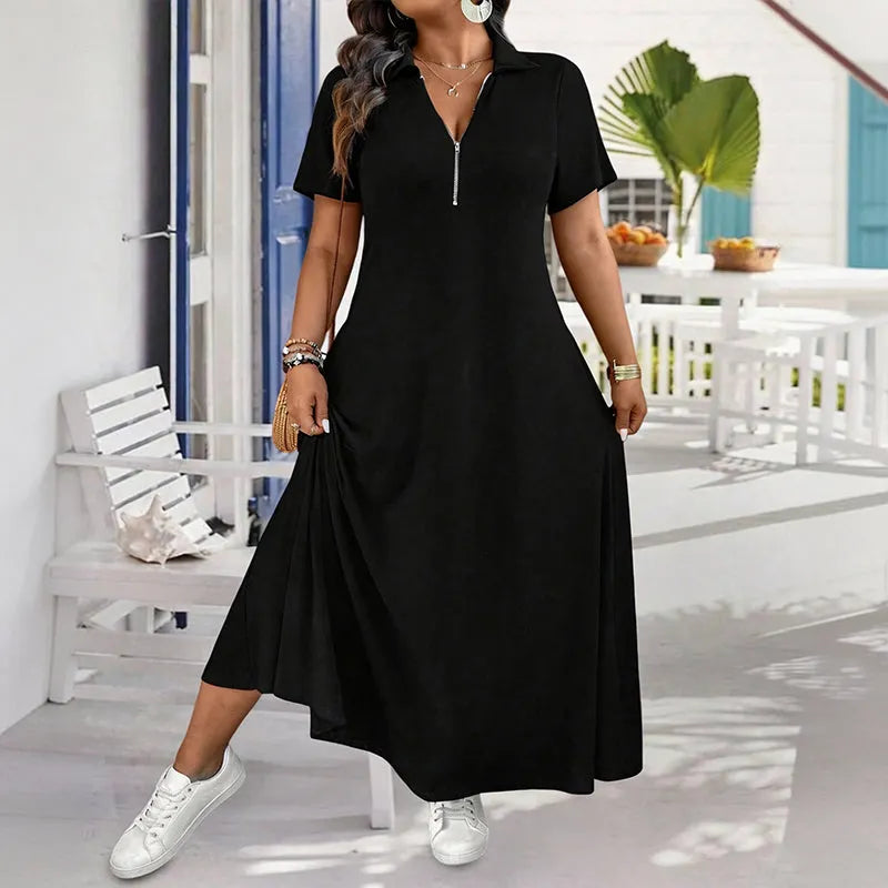 Primelle - Weiches Maxikleid mit Zipperkragen