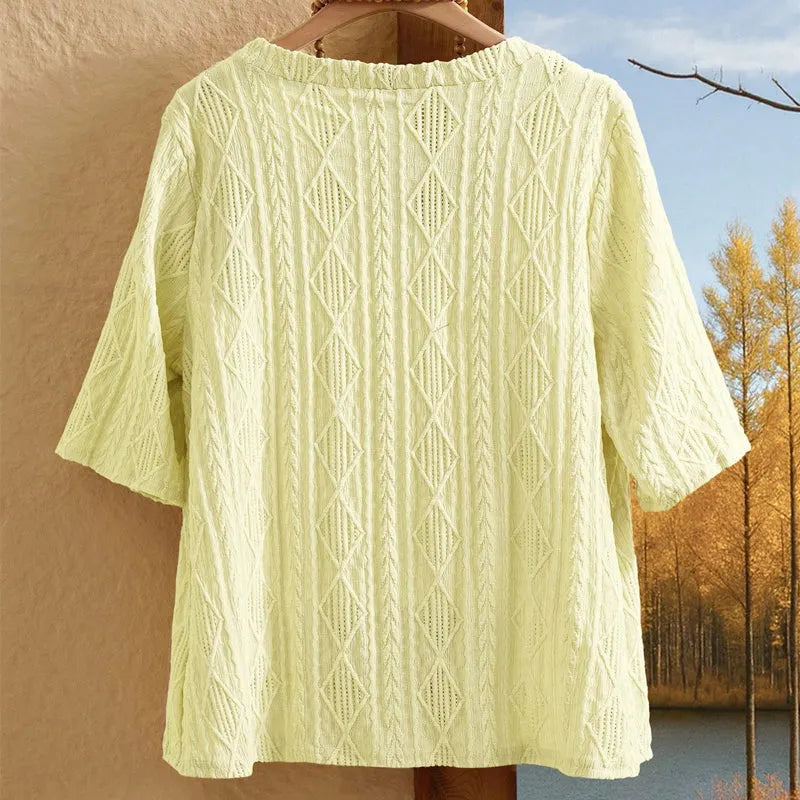 Delienne - Weiche Ajour-Strickjacke
