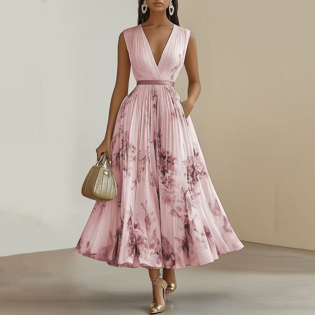 Nadia - Florales plissiertes Midikleid