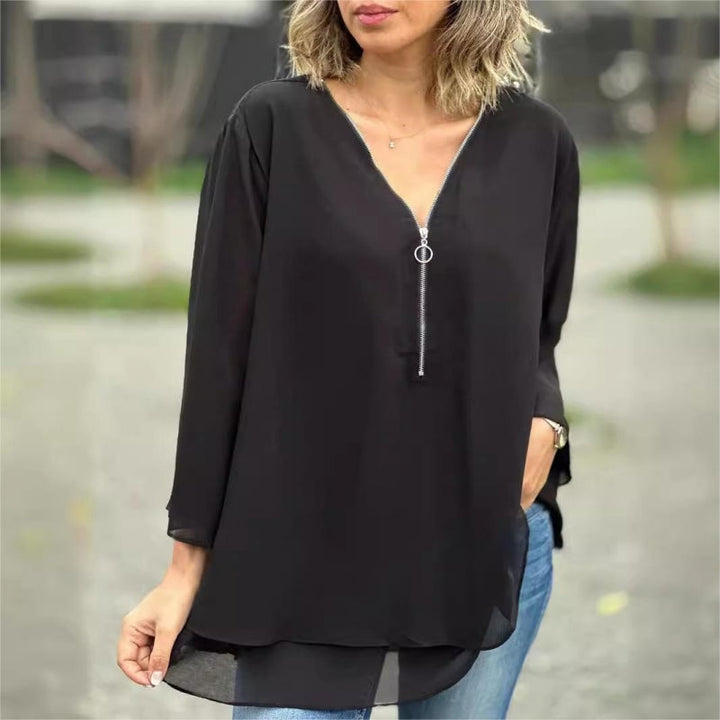 Brinavelle - fließende Chiffon-Tunika-Bluse