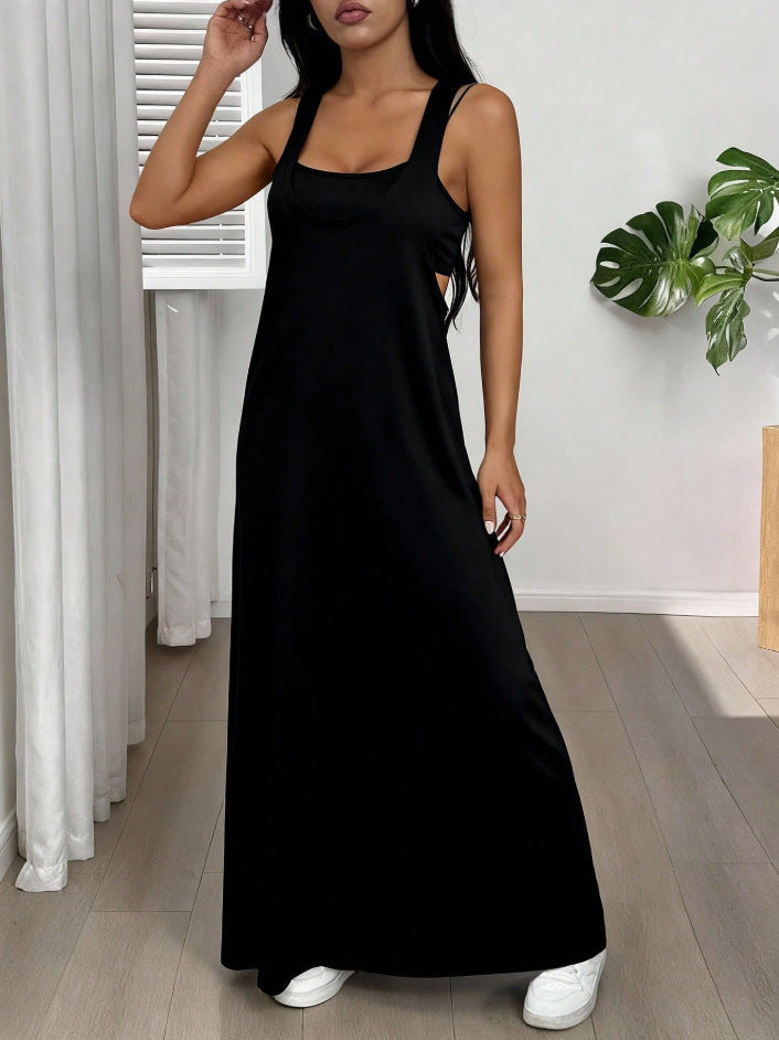 Evania - Zweiteiliges Maxikleid-Set im Lagenlook