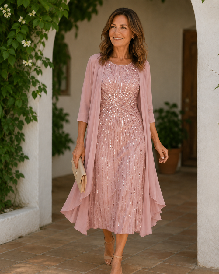 Ardelisse - Eleganter Zweiteiler aus Maxikleid und Mantel