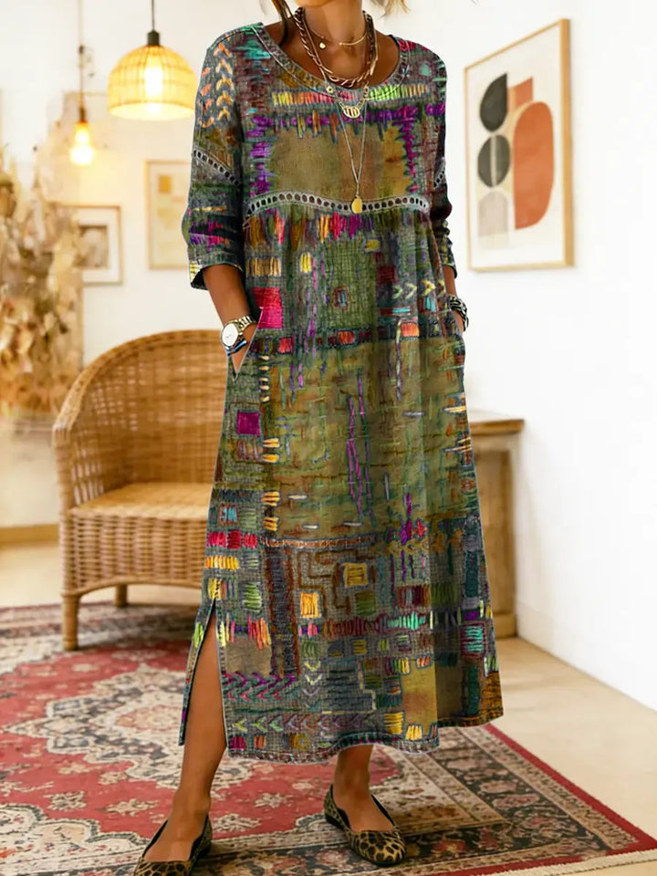 Maelle - Bedrucktes, locker geschnittenes Midikleid