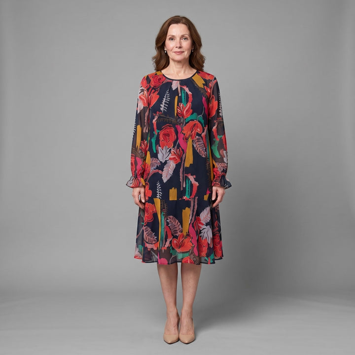 Anarose - Luftiges Midikleid mit Blumenmuster