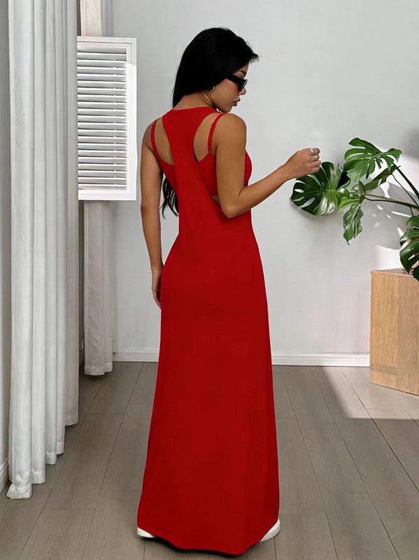 Evania - Zweiteiliges Maxikleid-Set im Lagenlook