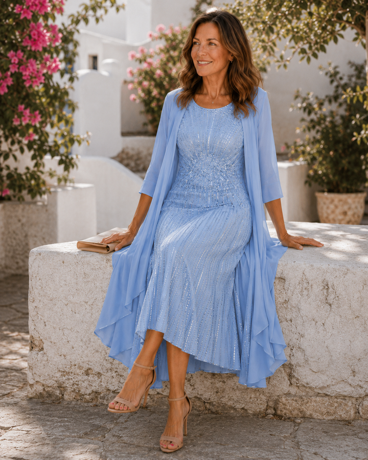 Ardelisse - Eleganter Zweiteiler aus Maxikleid und Mantel