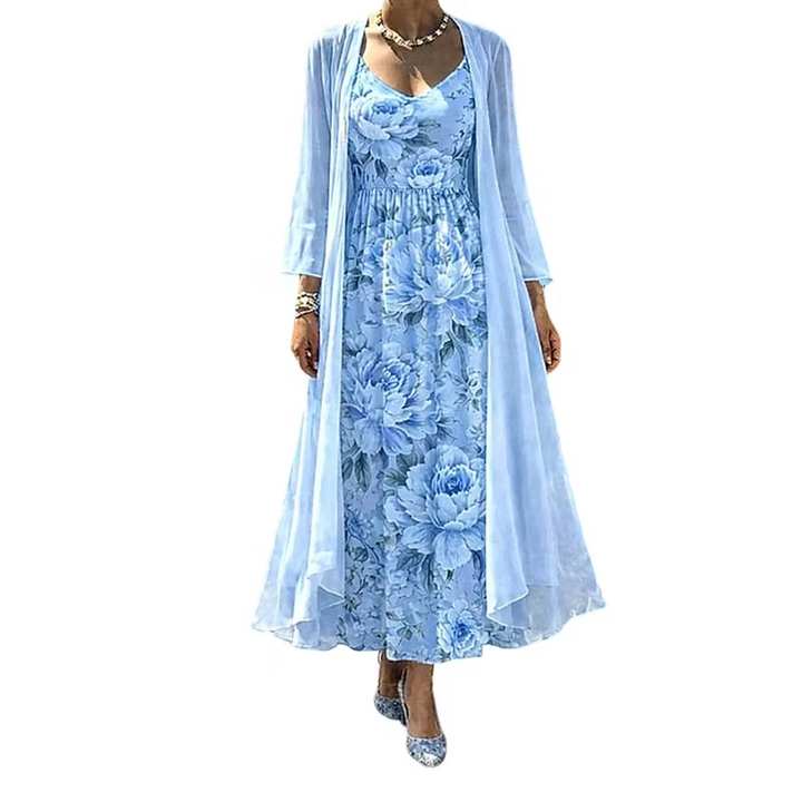 Asteria - Zweiteiliges Set mit floralem Maxikleid