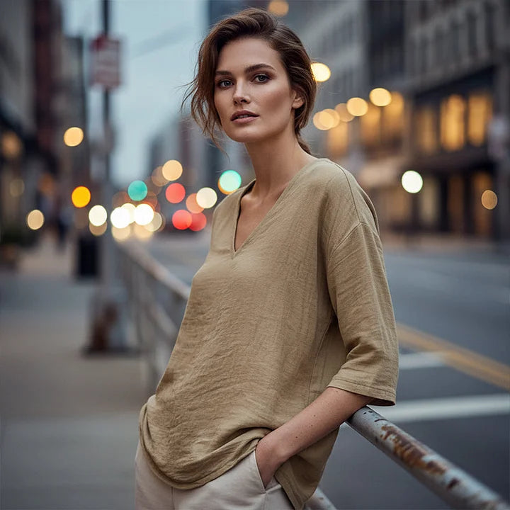 Rhianna - Elegante Bluse mit V-Ausschnitt