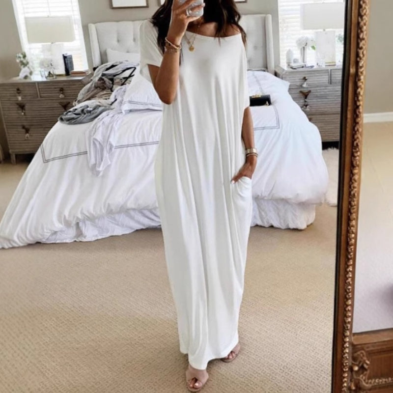 Adalynne - Lässiges schulterfreies Maxikleid