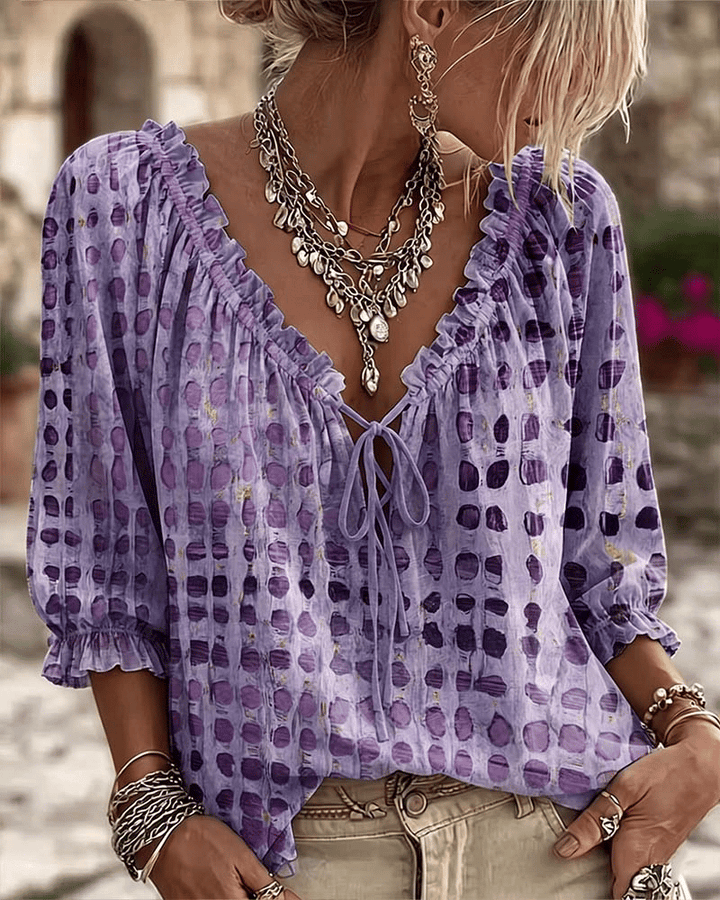 Bevelyn - Gepunktete Bluse mit weichem Griff