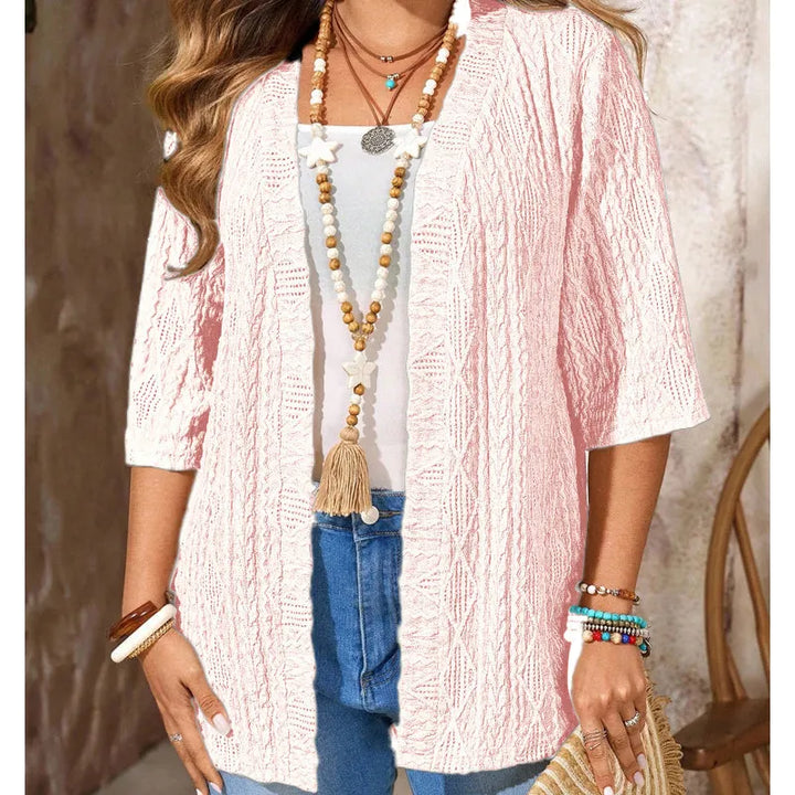 Delienne - Weiche Ajour-Strickjacke
