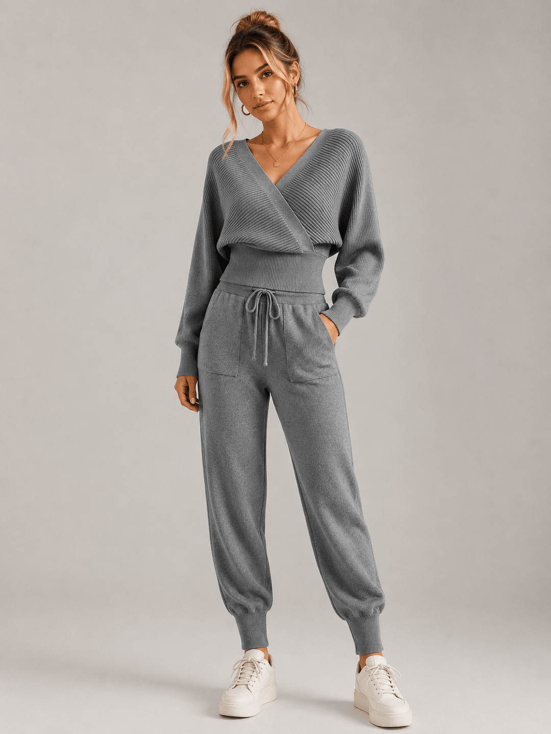 Adelyra - Gerippter Loungewear-Zweiteiler
